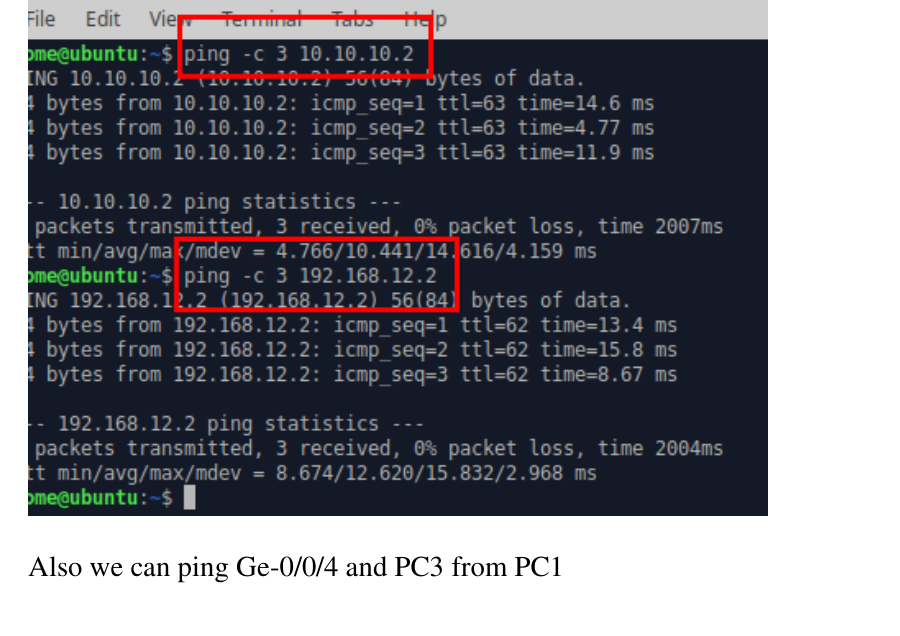 Terminal-based routing validation from the Juniper vSRX Network Services Lab