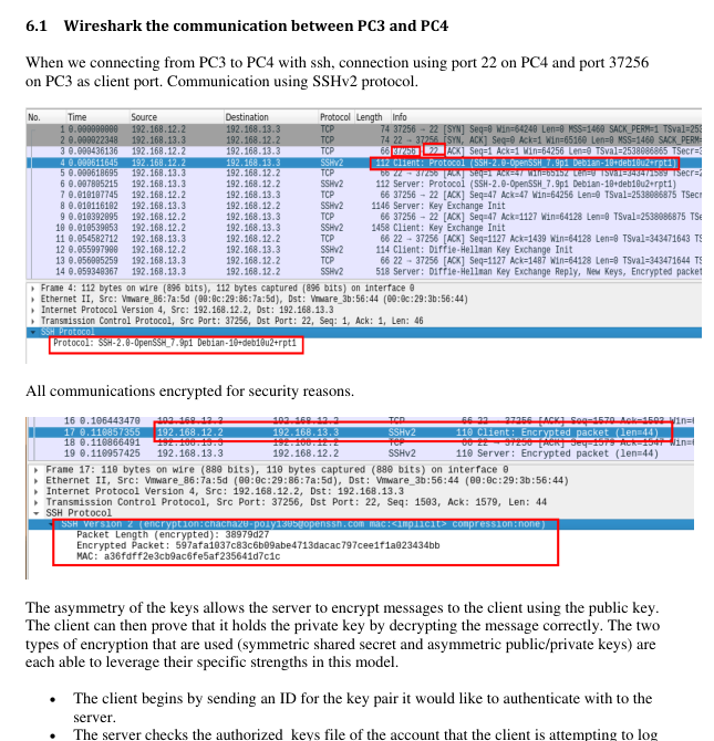 Wireshark capture of encrypted SSH traffic from the Juniper vSRX Network Services Lab
